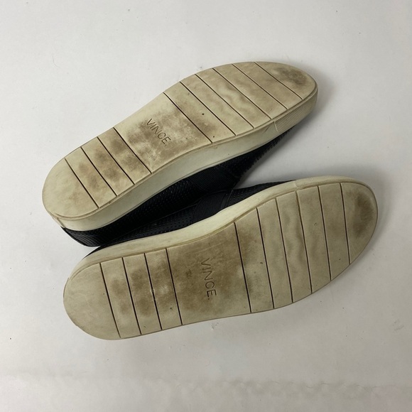 VINCE Blair Perforated Leather Slip On Sneaker BLK - Picture 7 of 10